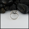 Reverse view of Trinity Knot ring in Sterling Silver with a cathedral profile.