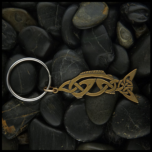 Celtic Fish Key Ring in Bronze
