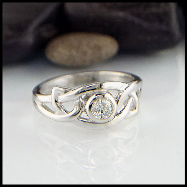 Fiona's Knot Ring in 14K White Gold with 1/4CT Diamond