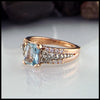 Aquamarine and Diamond ring in rose and white gold