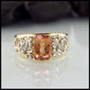 Imperial Topaz custom frame ring in 14K Yellow and White gold