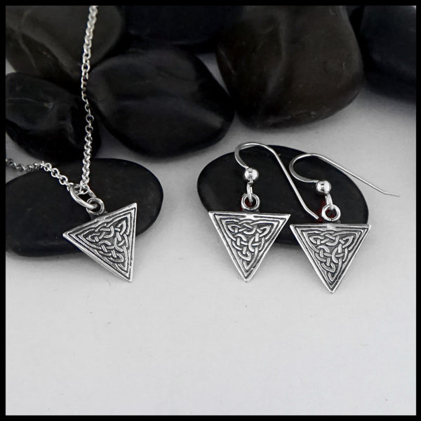 triangle pendant and earring set 