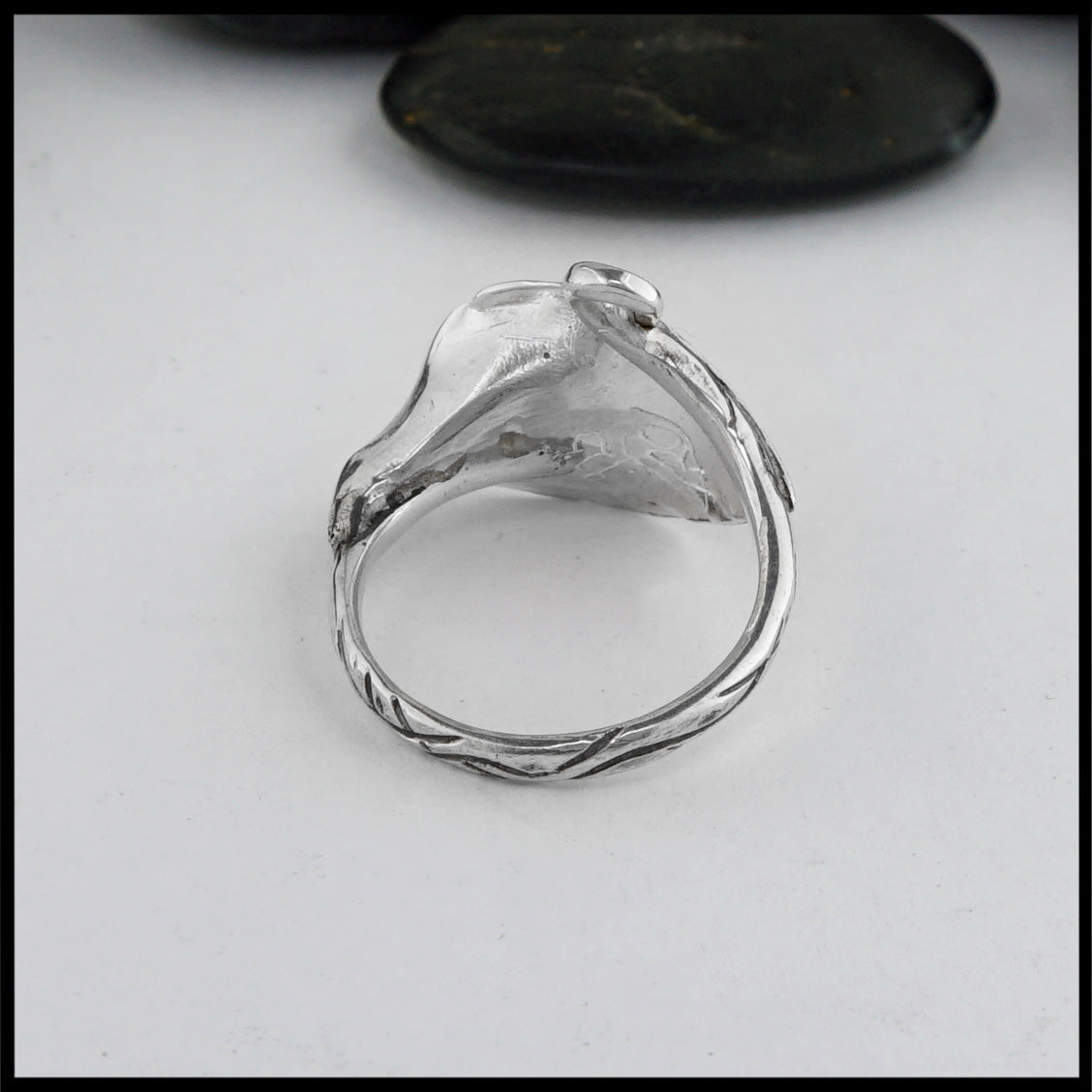 Copper CALLA LILY Ring Modern Abstract Design - WhyteWing