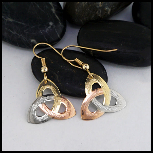 textured trinity knot earrings