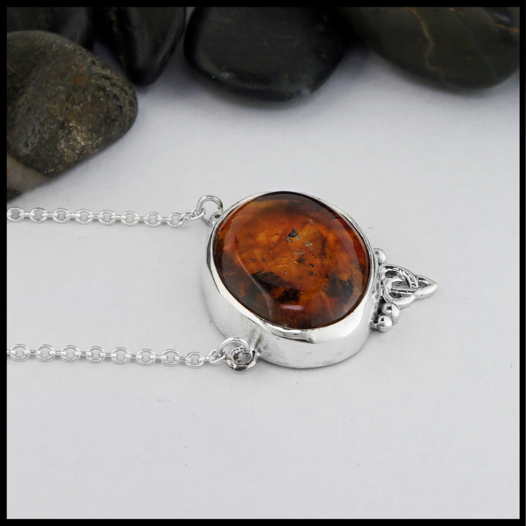 Sterling Silver Pendant with Amber | Walker Metalsmiths