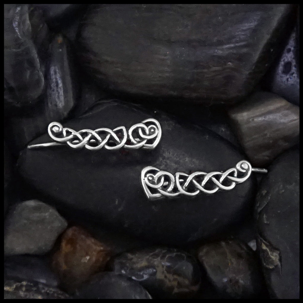 heart knot ear climbers 
