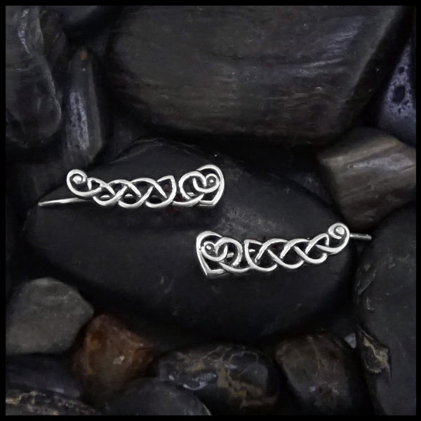 heart knot ear climbers 