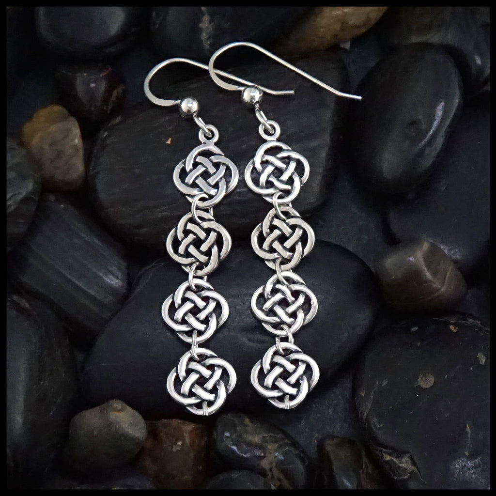 josephines knot chained drop earrings