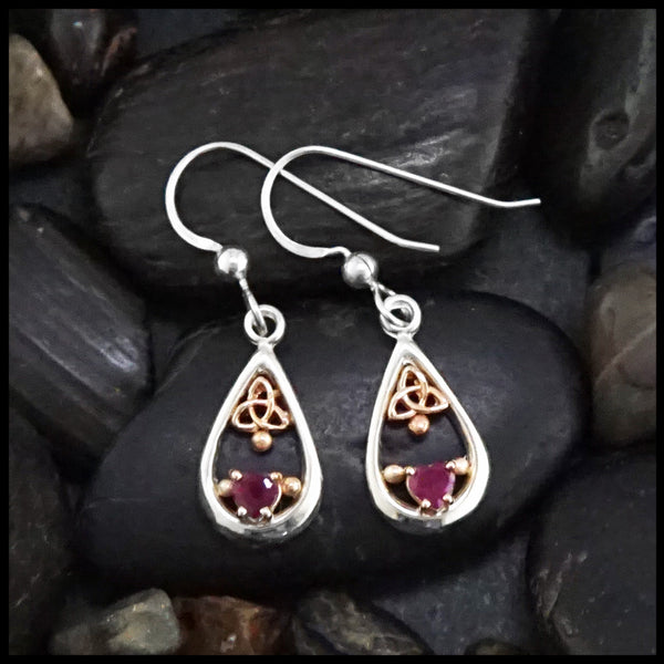 celtic ruby earrings