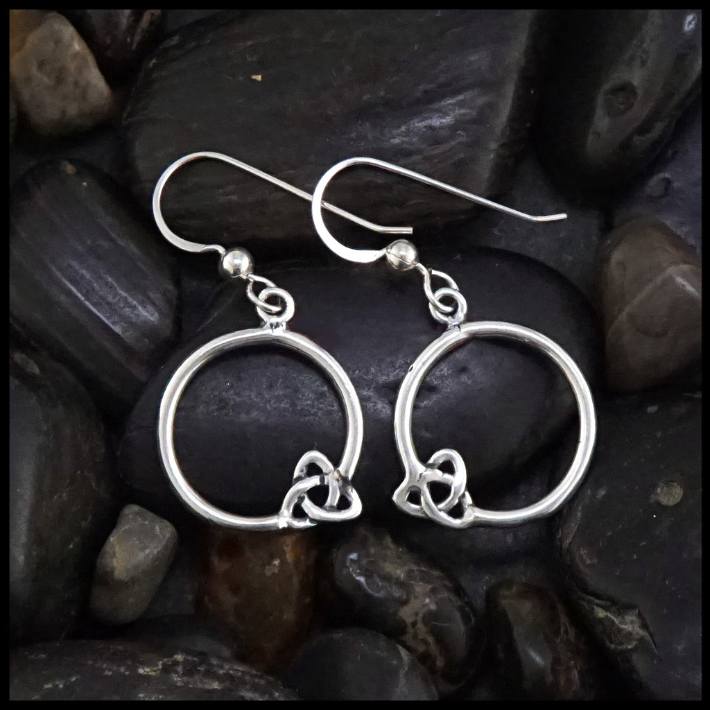 round trinity earrings