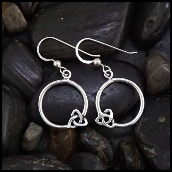 round trinity earrings