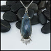 Rose cut labradorite pendant in sterling silver
