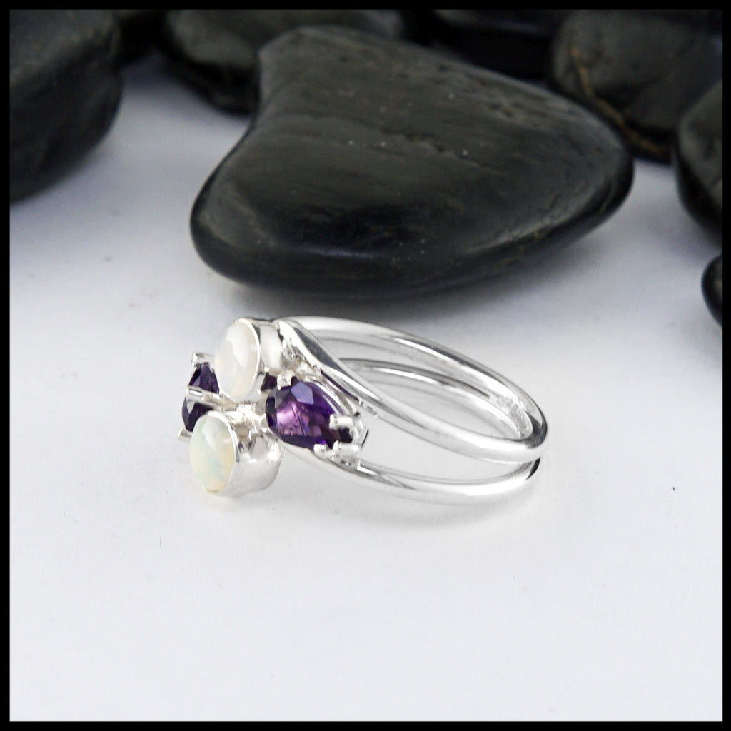 opal and amethyst ring