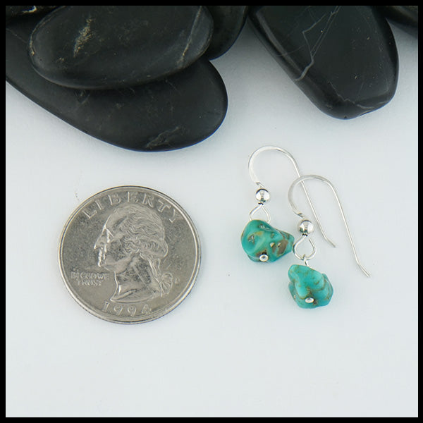 Custom Turquoise and Sterling Silver Earrings.