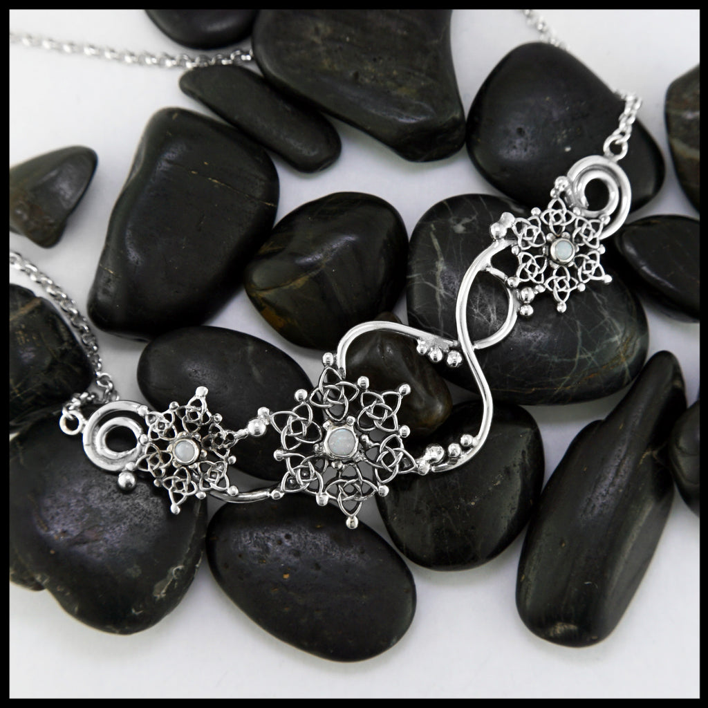 opal snowflake pendant 