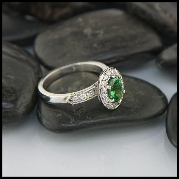 tsavorite engagement ring