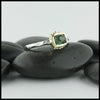 Rose cut green tourmaline ring in silver and gold