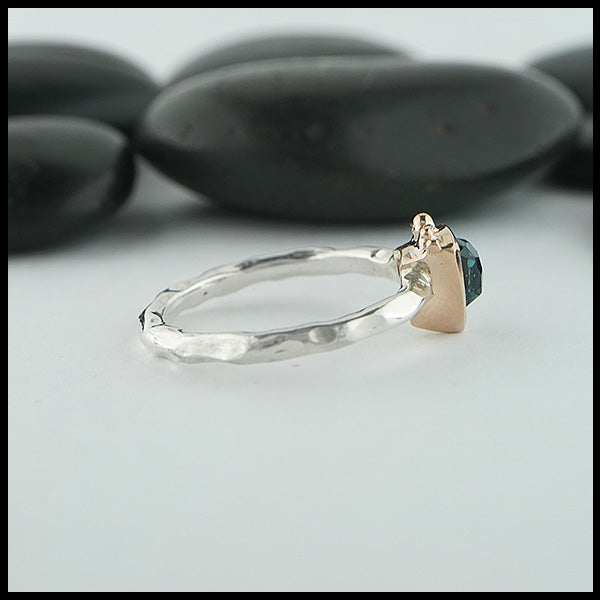 Profile view of tourmaline ring