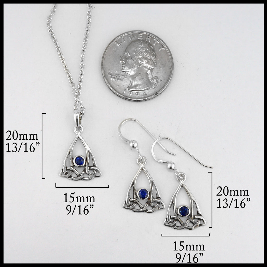 length 20mm 13/16" width 15mm 9/16" for both the pendant and earring