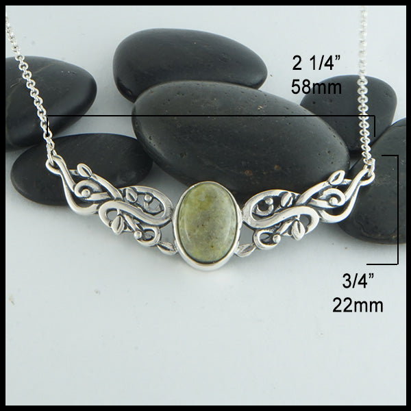 Ivy and Connemara Marble bar necklace in sterling silver
