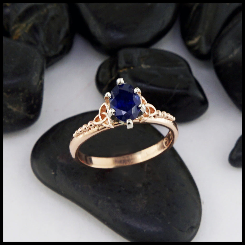 rose gold sapphire ring