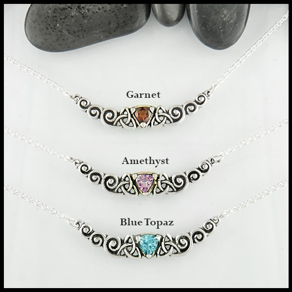 Trinity Scroll Necklace in Sterling silver