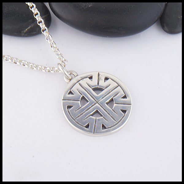MacDurnan Key Pattern Pendant in sterling silver. 