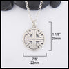 MacDurnan Key Pattern Pendant measurements 7/8" by 1 1/8".