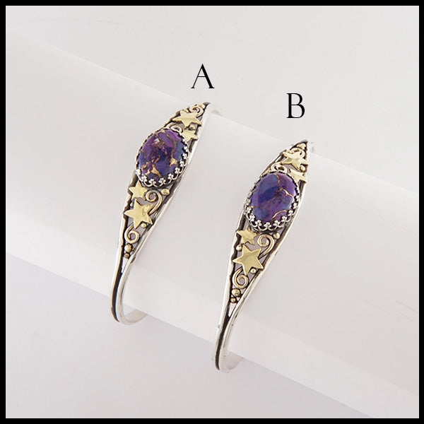 Galaxy Turquoise Two Tone Cuff Bracelet