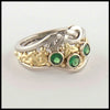 Unique Tsavorite Ring in 14K white and yellow gold