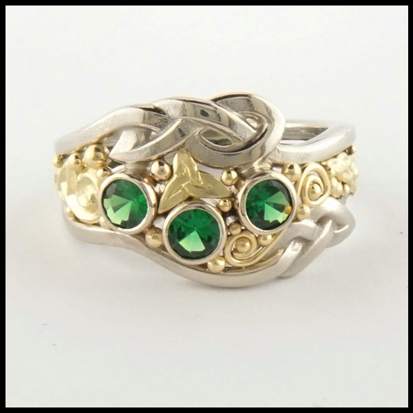 Custom Tsavorite Celtic Ring