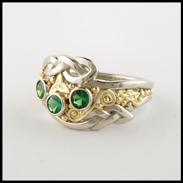 Green Garnet Celtic Ring