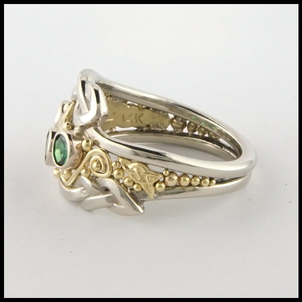 Custom two tone celtic ring