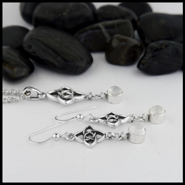 moonstone pendant and earring set