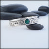 Josephine's Knot band in 14K White Gold with Emerald