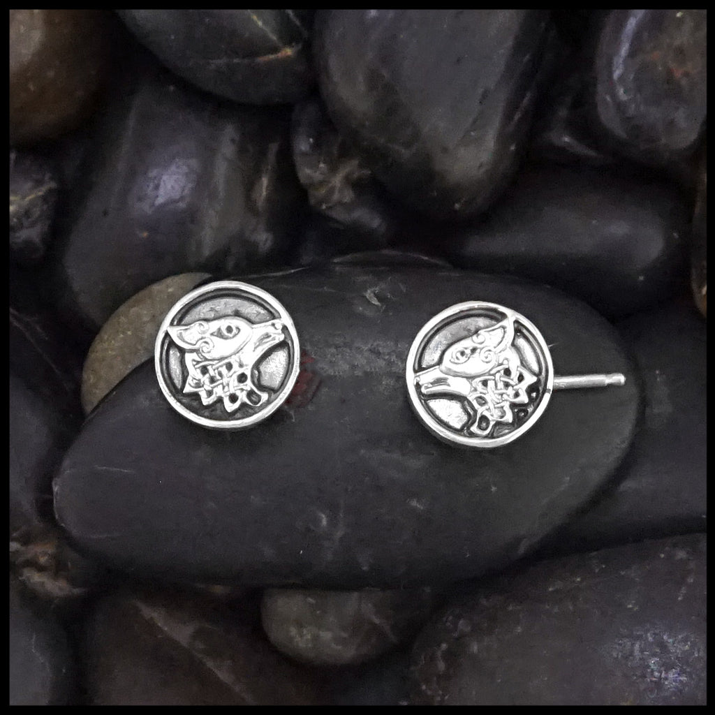 Wolf Post Earrings in Sterling Silver