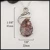 Crazy Lace Agate pendant measures 1 5/8" by 7/8".