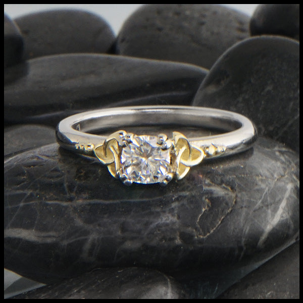 Two Tone Moissanite Ring