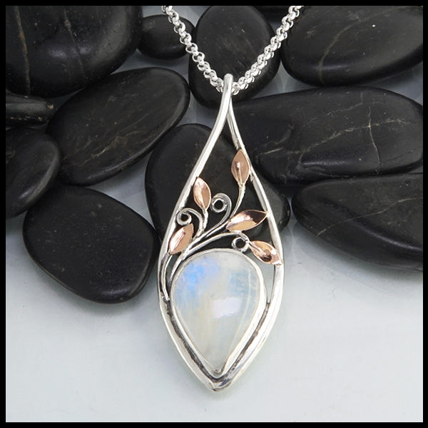 Moonstone Floral Pendant