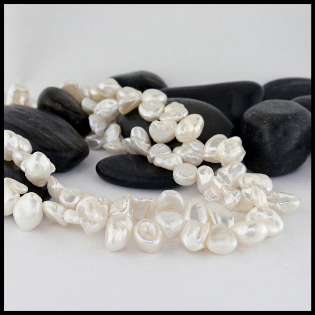 side view of pearls