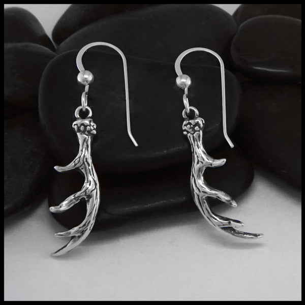 Sterling Silver Antler Earrings