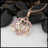lavender sapphire trinity heart pendant 