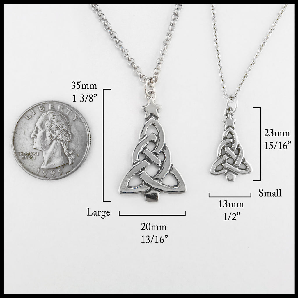 Large Pendant length 35mm 1 3/8" width 20mm 13/16" - Small Pendant length 23mm 15/16" width 13mm 1/2"