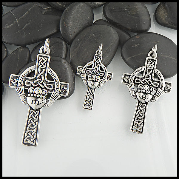 Personalized Chaddagh Celtic Cross by Walker Metalsmiths