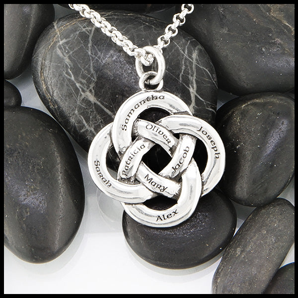 Large Personalized Josephine's Knot Pendant in sterling silver