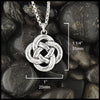 Large Josephine's Knot pendant measures 1 1/4" by 1"