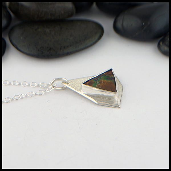 triangular ammolite pendant