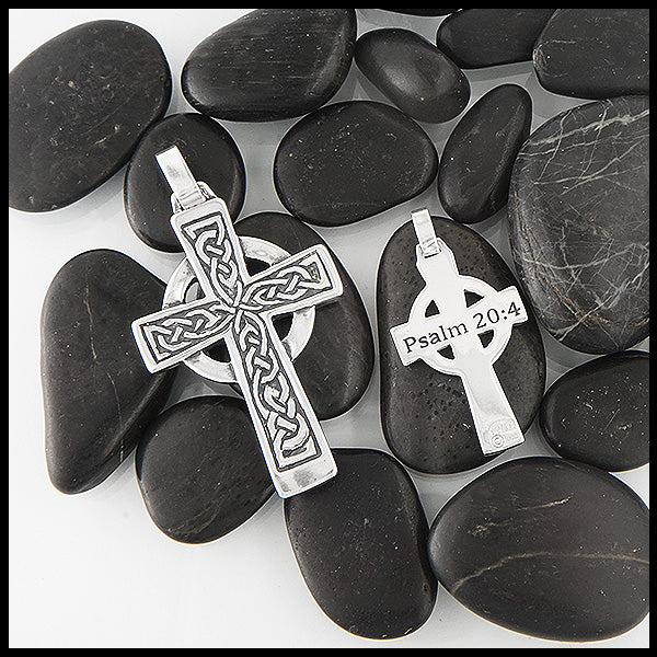 Large and Small Personalized Genesis Cross in sterling silver