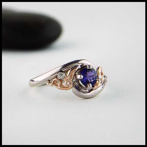 whimsical purple sapphire ring