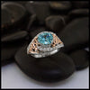 Blue Zircon and Diamond Ring